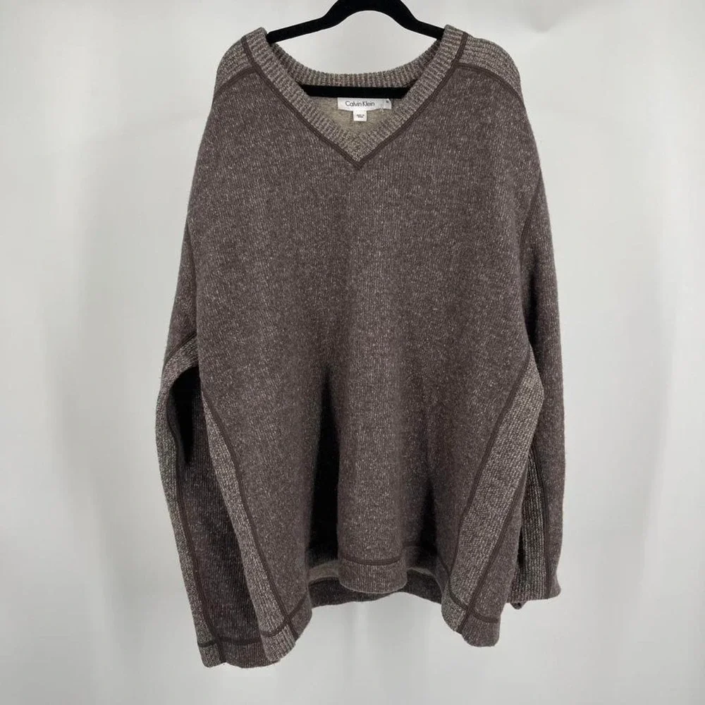 Vintage 90s Calvin Klein 100% Lambswool Sweater Heritage Medium Quiet Luxury‎